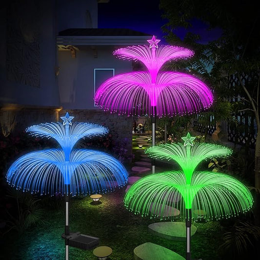 Solar Rechargeable Jellyfish Lights With 7 Changing Colors